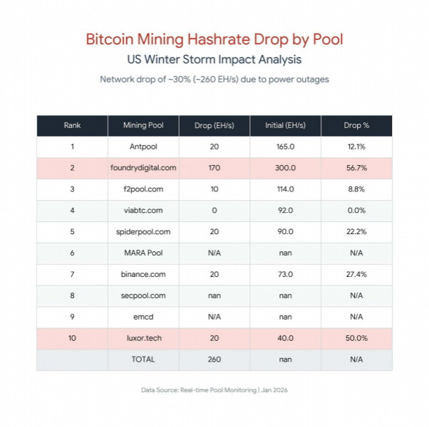 
			Похолодание в США привело к массовому отключению майнинговых установок		